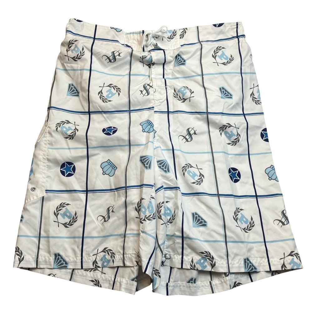Phat Farm Shorts Mens Extra Large AOP Swim Lined Board Surfing Beachy Coastal